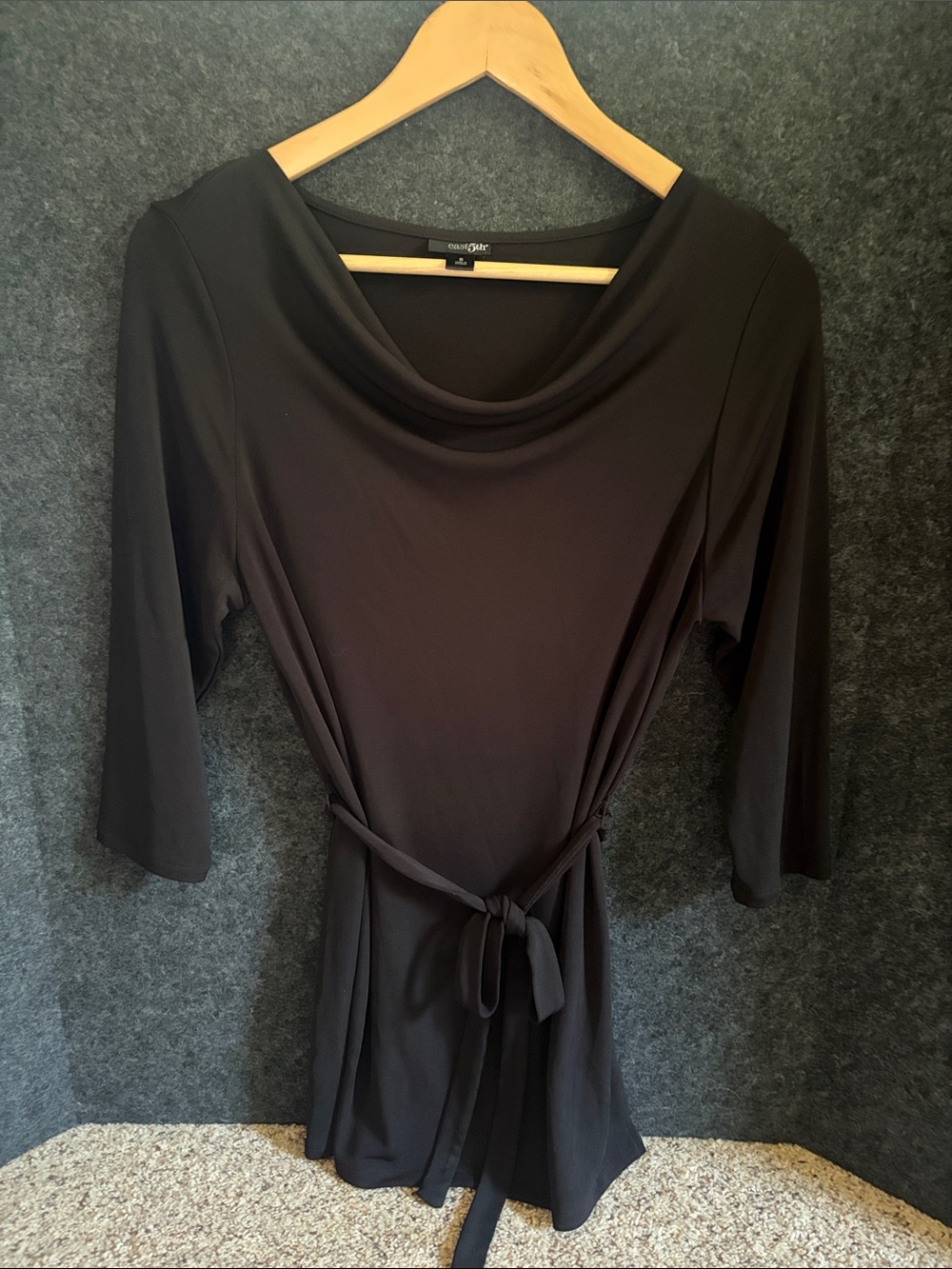 East 5th Black Tie-Waist Top